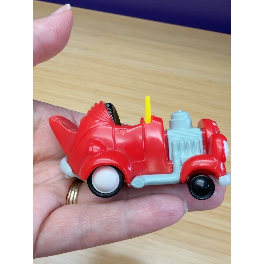 1996 Wendy's Car-Toons Hot Rod Pull Back Car Kids Meal Toy Red Works